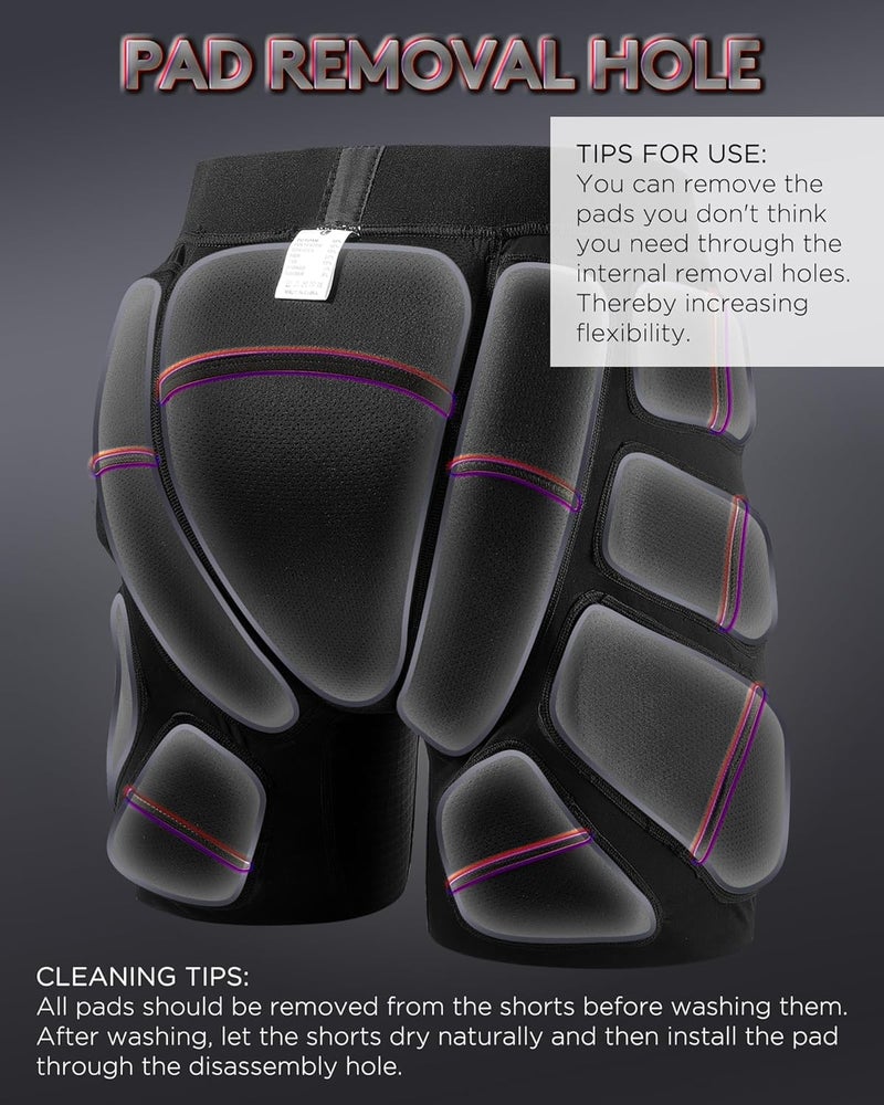 SHINYPRO Protective Padded Shorts for Snowboarding and Skating,Tear Resistance Butt Pad Heavy Duty Protection - Image 5